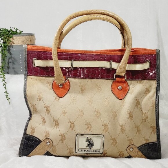 U.S.Polo Assn. Large Shoulder Satchel Handbag Purse Tote Bag - Picture 14 of 15